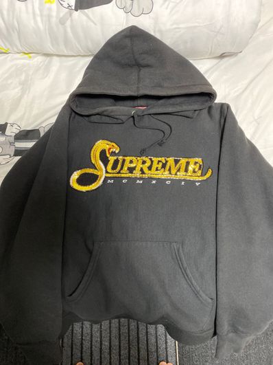 Supreme Sequin Viper Hooded Sweatshirt "Black"