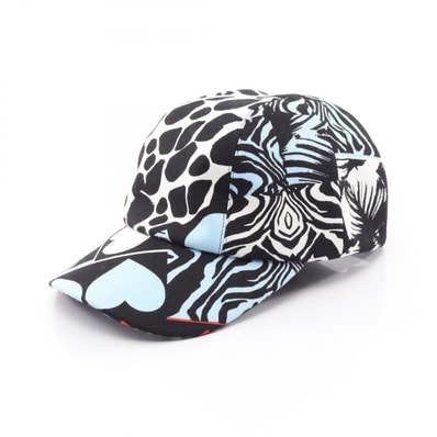 エルメス HERMES Davis Jungle Love キャップ 帽子 コットン レディース ブラック系 / マルチカラー 【中古】