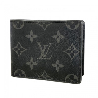 【6dc3780-k】ルイヴィトン 札入れ モノグラム・エクリプス ポルトフォイユスレンダー M62294 ブラック【中古】メンズ