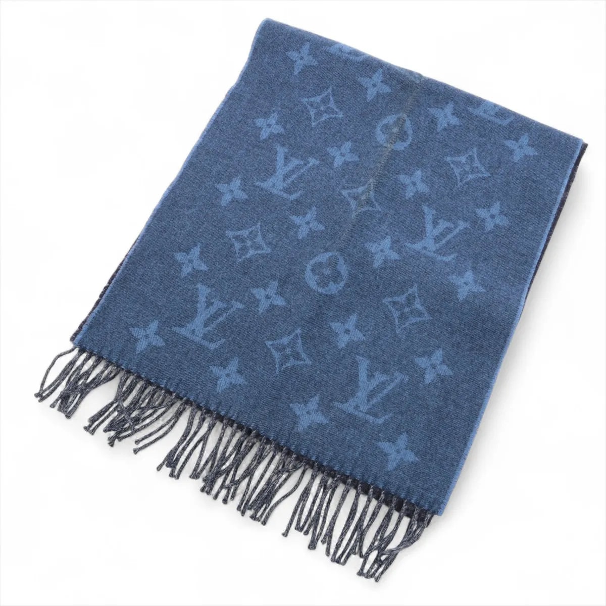 ■極美品 ルイヴィトン エシャルプ ピエ ドゥ プール シルク カシミヤ 混