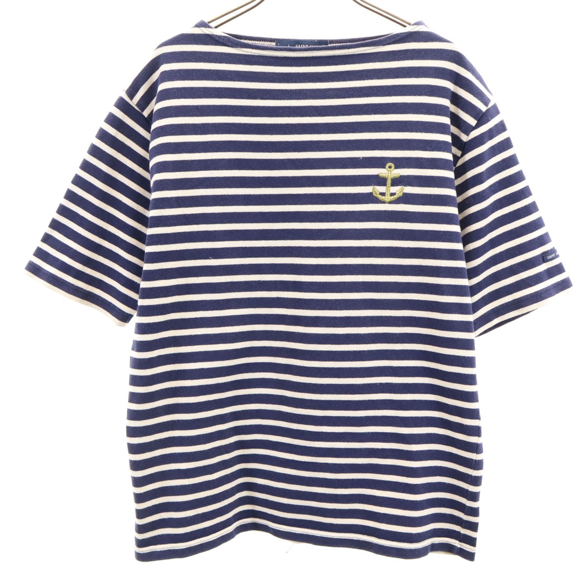 SAINT JAMES セントジェームス フランス製 ボーダー柄 半袖 ボートネック Tシャツ M ネイビー