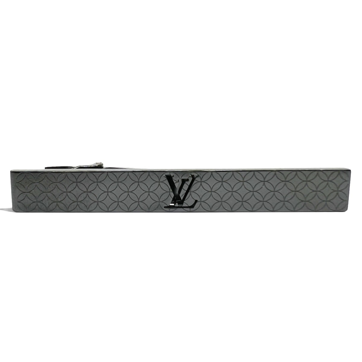 LOUIS VUITTON 希少 極美品 ルイヴィトン パンス クラヴァット シャンゼリゼ M65045 メタル AN0151 ブラック ガンメタル タイバー タイピン アクセサリー LV ヴィトン Aランク 中古 鑑定済 ヴィトンネクタイピン