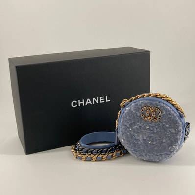 CHANEL(シャネル) シャネル19 スパンコール付 ショルダー バッグ 30番台 ショルダーバッグ ブルー