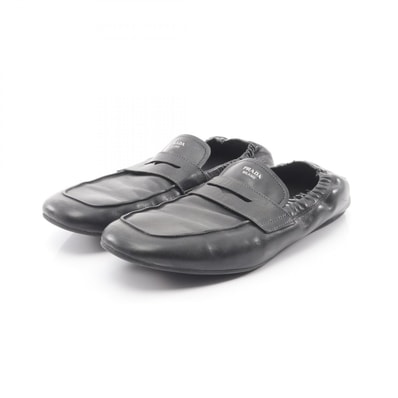 プラダ PRADA シャッフル アンティークレザー ローファー ドレスシューズ 靴 レザー メンズ ブラック系 2DG158 【中古】