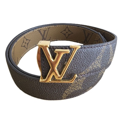 LOUIS VUITTON ルイ・ヴィトン サンチュール LVアイコニック 30MM リバーシブル ユニセックス メンズ ベルト M0149 モノグラムジャイアント モノグラムリバース ブラウン ゴールド金具 レディース【中古】