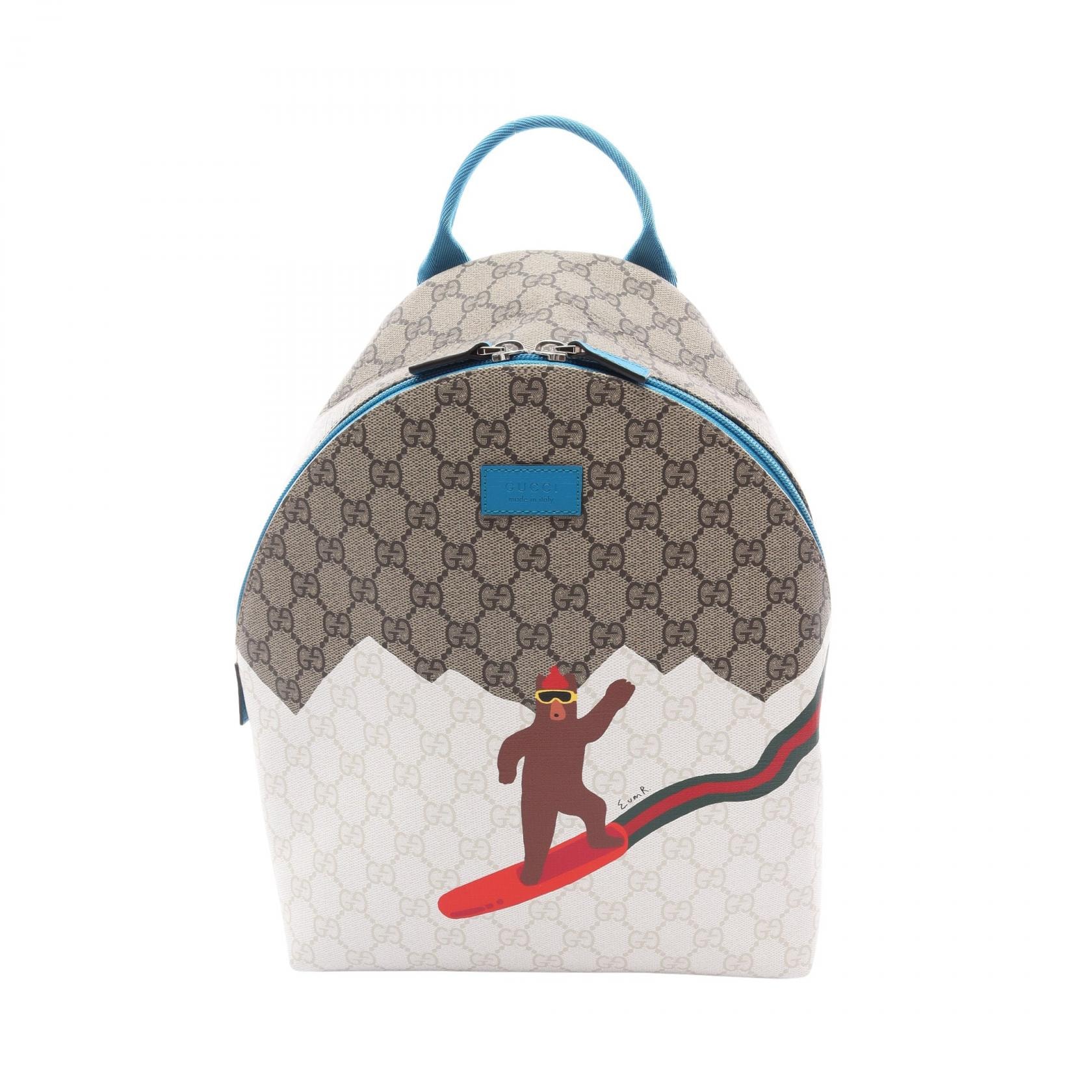 グッチ GUCCI チルドレンズ GGスプリーム リュックサック バックパック バッグ PVCコーティングキャンバス レザー メンズ レディース ベージュ系 / マルチカラー 851222 【中古】