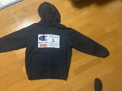 Supreme / Champion® Label Hooded Sweatshirt "Black"