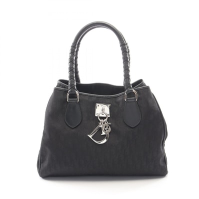 ディオール Dior ラブリー トロッター トートバッグ バッグ レザー ナイロンキャンバス レディース ブラック系 【中古】