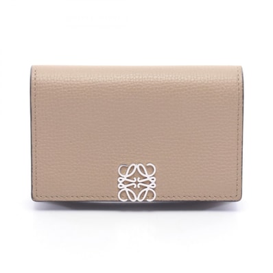 ロエベ LOEWE アナグラム カードケース アクセサリー レザー レディース ベージュ系 【中古】