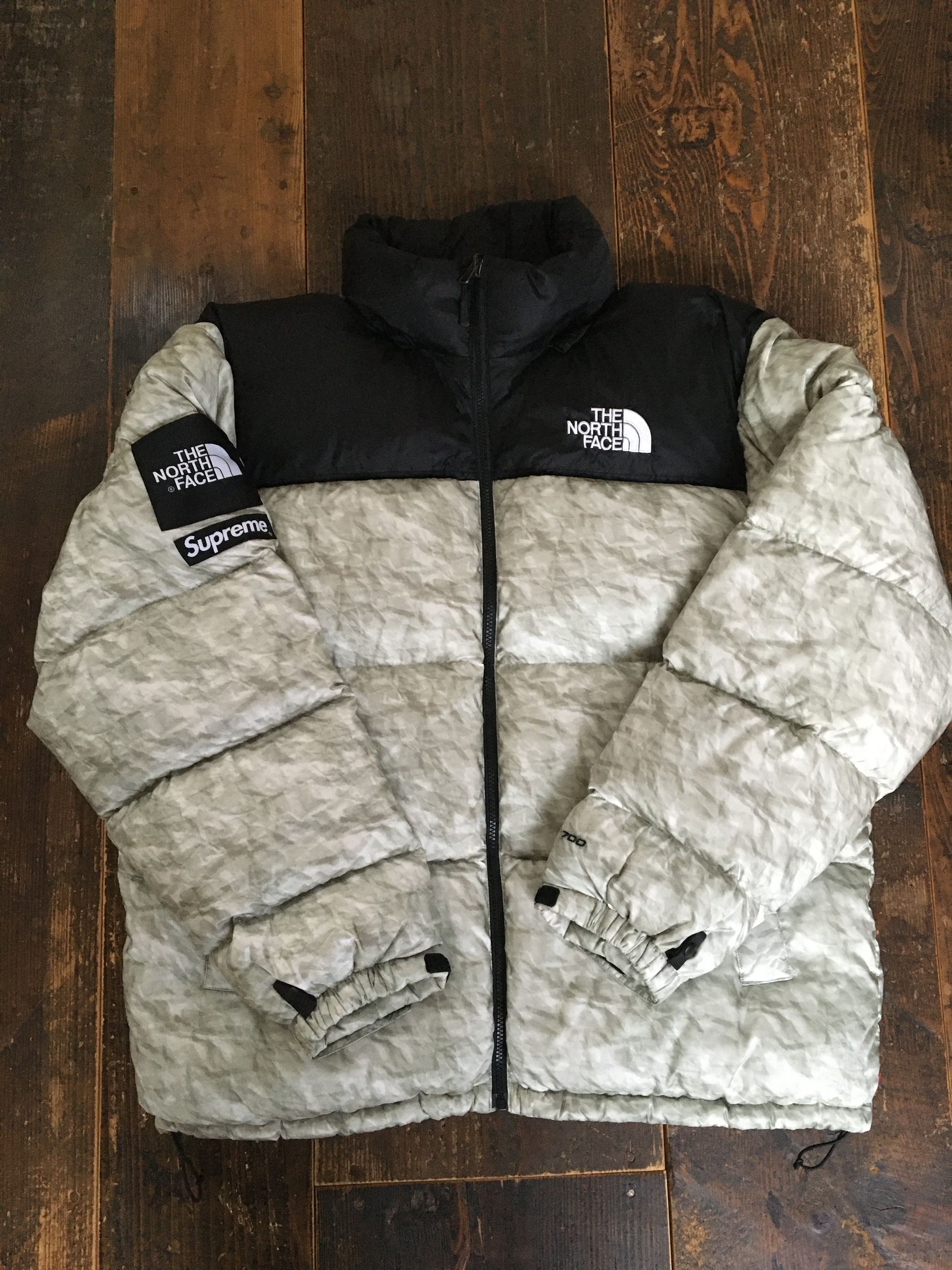 Supreme x The North Face Nuptse Jacket "White Paper Print"