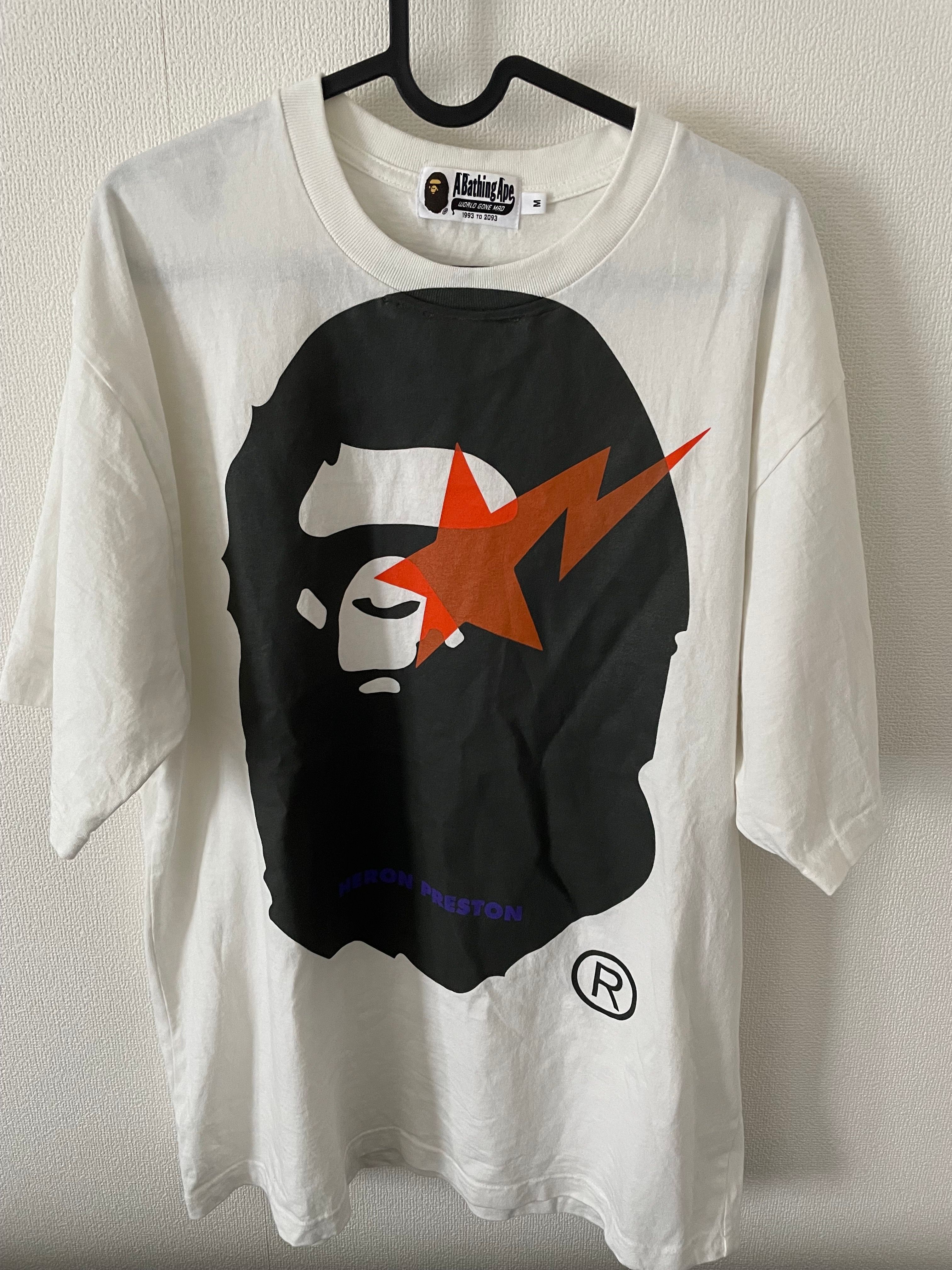 A BATHING APE X HERON PRESTON RELAXED TEE "White"