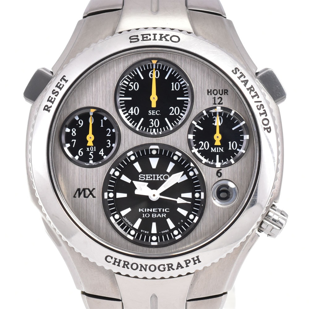 値下 セイコー SEIKO 9T82-0A80/SATX003 キネティッククロノ オートクォーツ メンズ 箱付き B#146659