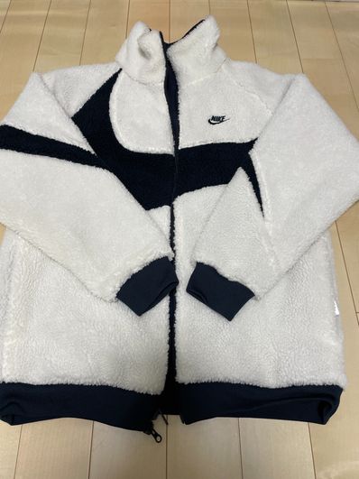 Nike Big Swoosh Reversible Boa Jacket "Sail/Dark Obsidian"