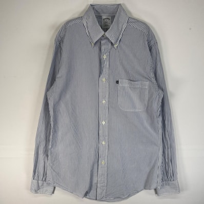 古着 ブルックスブラザーズ Brooks Brothers 長袖シャツ 346 SLIM FIT ワンポイント ロゴ S ブルー系 ストライプ メンズ