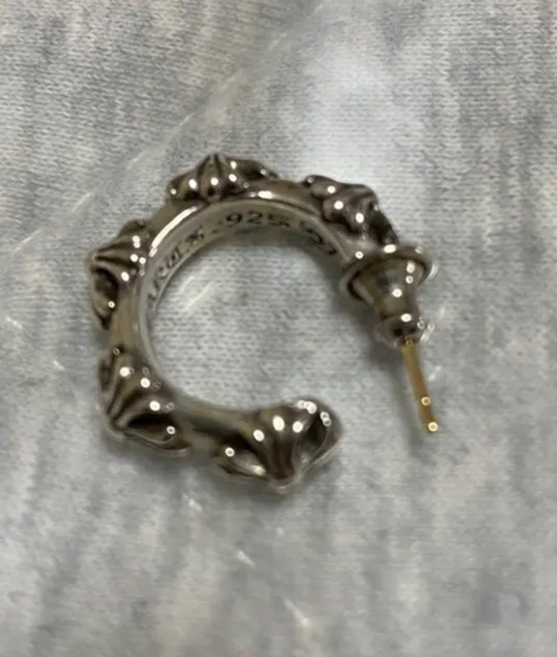 Chrome Hearts Cross Band Hoop Earrings "Silver"