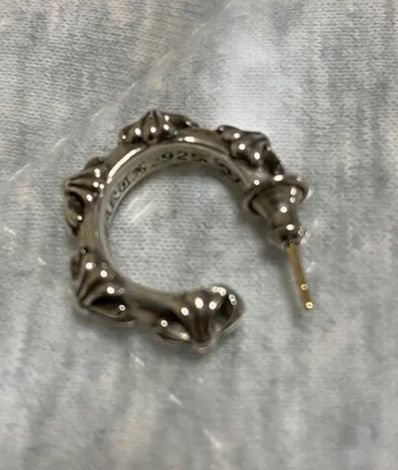 Chrome Hearts Cross Band Hoop Earrings "Silver"
