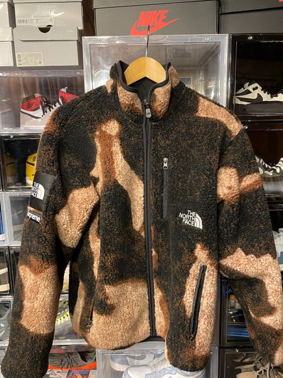 Supreme x The North Face Bleached Denim Print Fleece Jacket "Black"