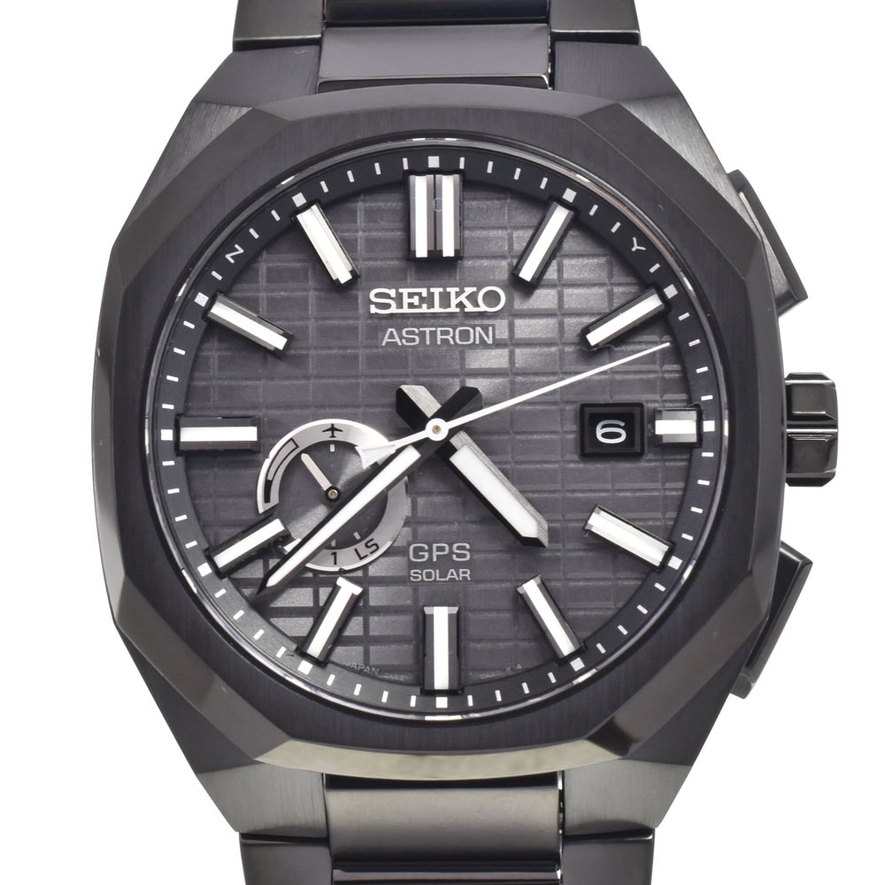 セイコー SEIKO SBXD015(3X62-0AA0) アストロン ダイヤシールド ブラック ソーラー GPS衛星電波 メンズ 美品 腕時計 H#147583
