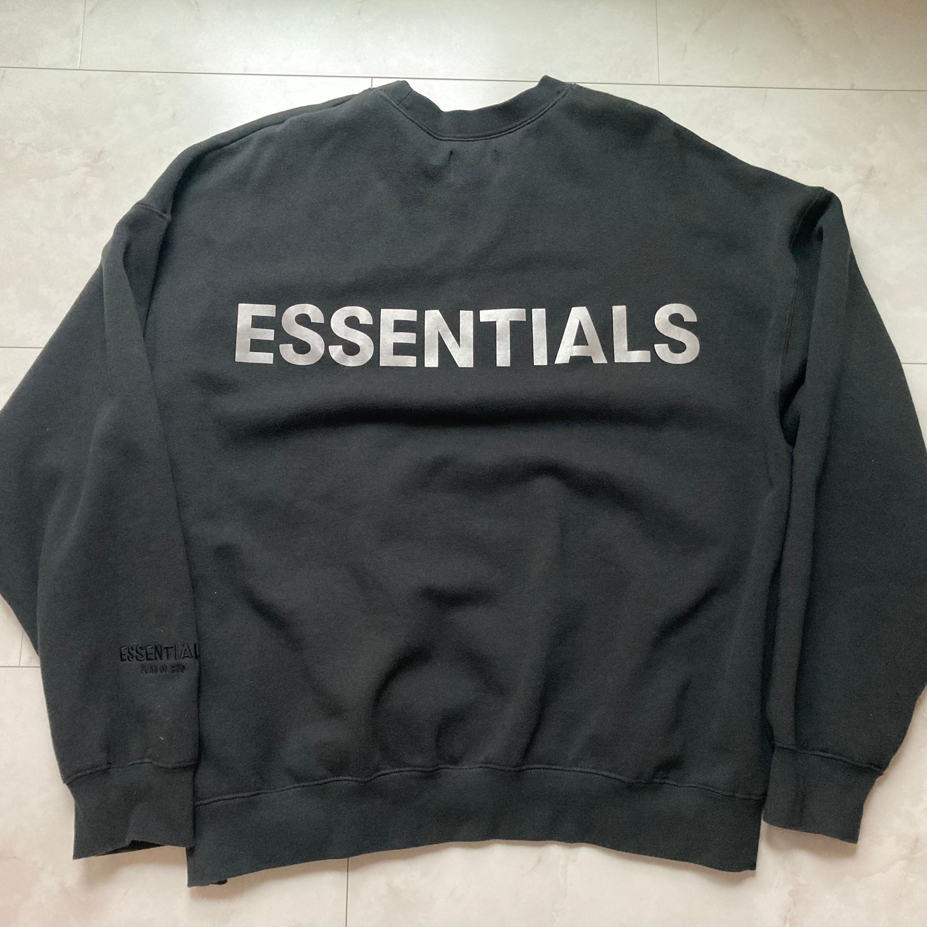 FEAR OF GOD ESSENTIALS 3M Logo Crewneck Sweatshirt "Black"