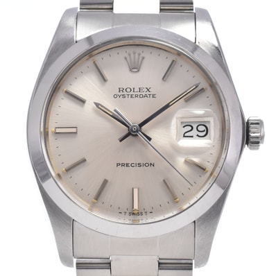 ロレックス ROLEX 6694 ヴィンテージ オイスターデイト プレシジョン Cal.1225 シルバー 手巻き メンズ 良品 保証書付き 腕時計 N#148346