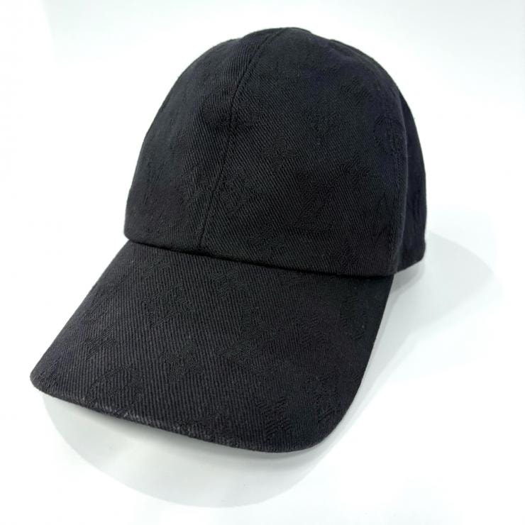 LOUIS VUITTON モノグラム エッセンシャル キャップ 帽子 M76584 ブラック イタリア製 ベースボールキャップ 鑑定済み 正規品 ルイ・ヴィトン