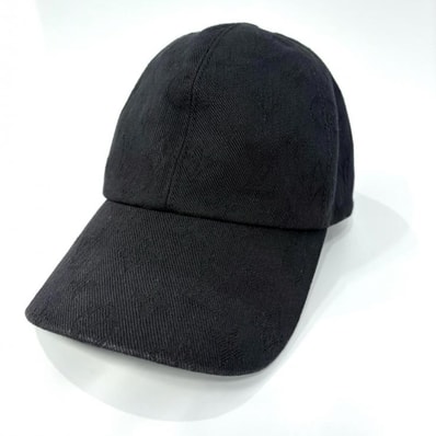 LOUIS VUITTON モノグラム エッセンシャル キャップ 帽子 M76584 ブラック イタリア製 ベースボールキャップ 鑑定済み 正規品 ルイ・ヴィトン
