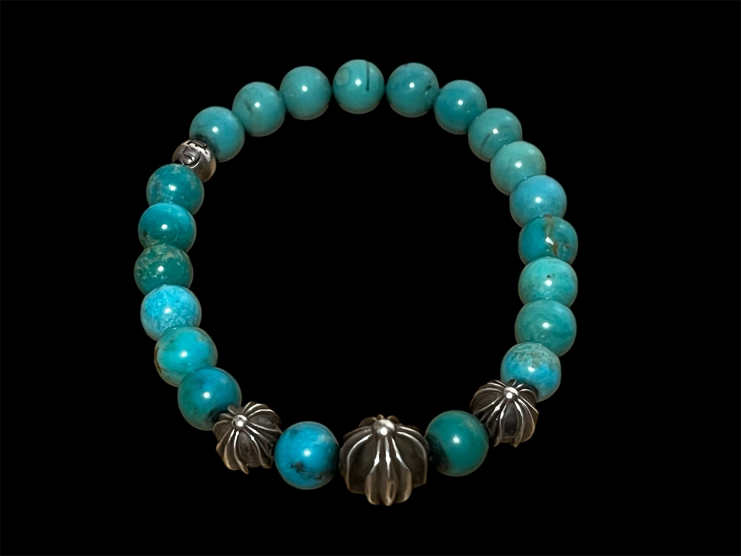 Chrome Hearts Beaded Bracelet 8mm V13 "Turquoise"