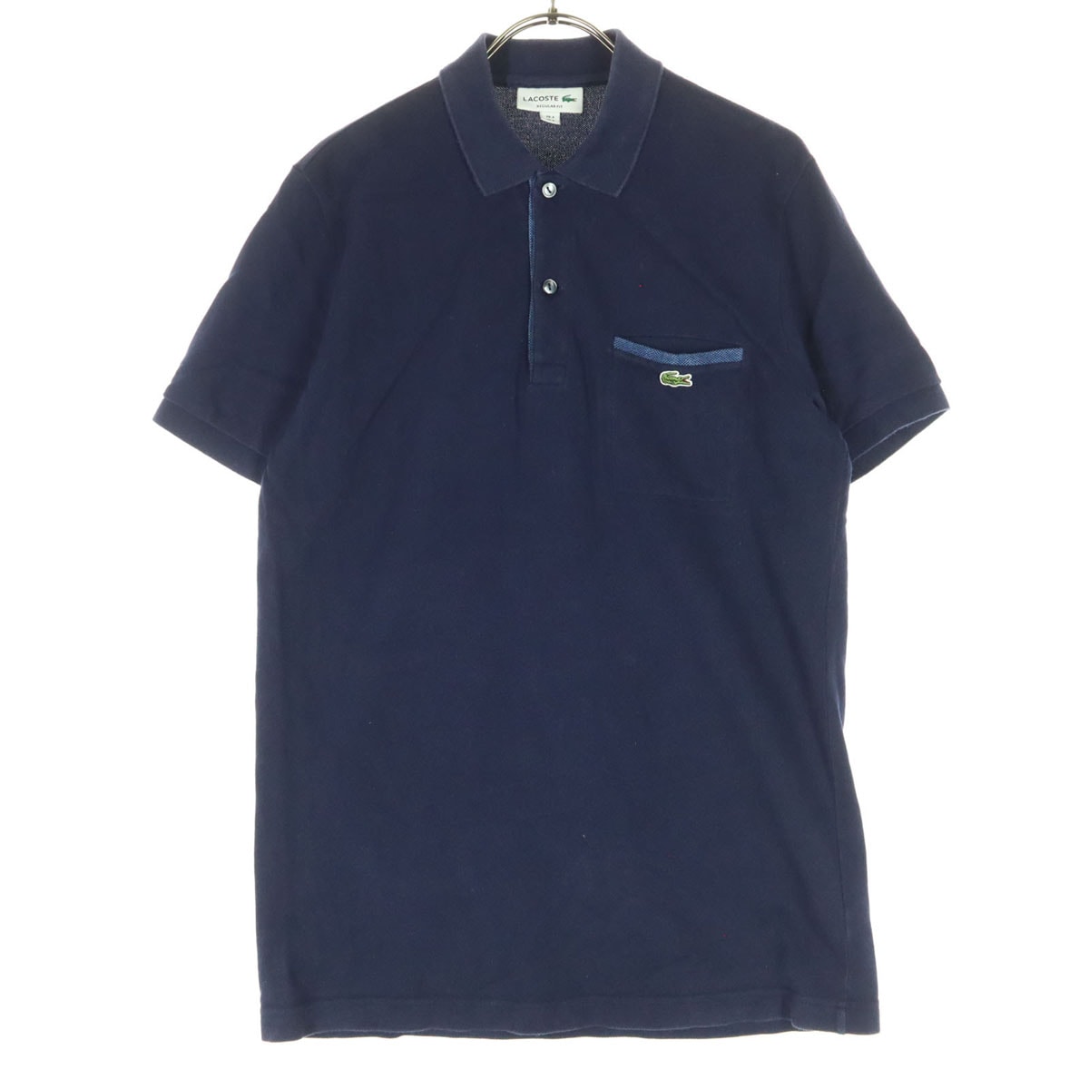 LACOSTE ラコステ 日本製 ワンポイントロゴ 半袖 ポロシャツ S ネイビー
