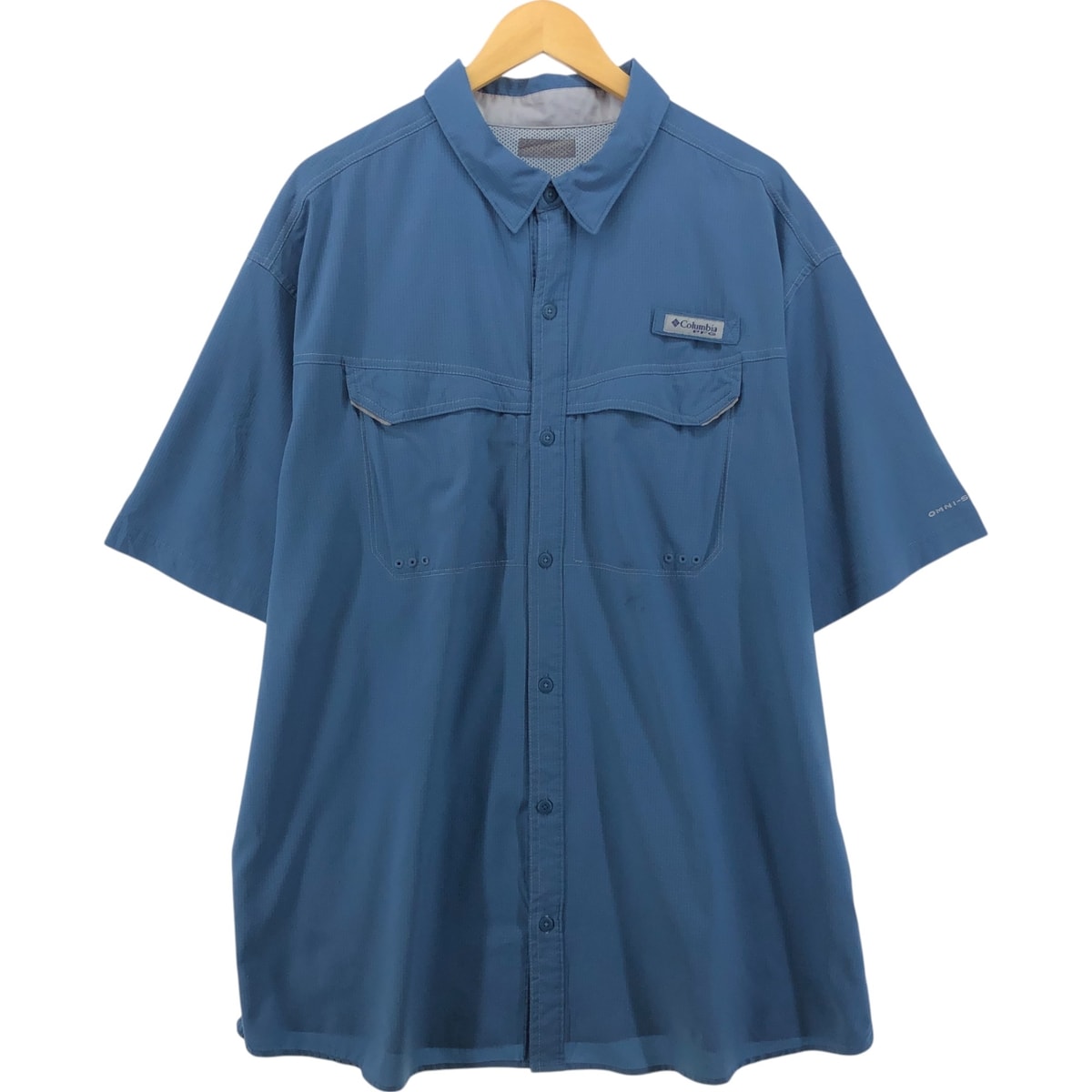 古着 コロンビア Columbia PFG OMNI-SHADE 隠しボタンダウン 半袖 フィッシングシャツ メンズXL相当/eaa555825