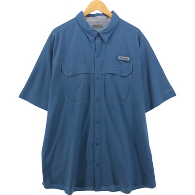 古着 コロンビア Columbia PFG OMNI-SHADE 隠しボタンダウン 半袖 フィッシングシャツ メンズXL相当/eaa555825