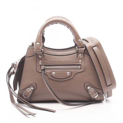 バレンシアガ BALENCIAGA NEO CLASS CITY MINI ネオ クラシック シティ ミニ ハンドバッグ バッグ レザー レディース ブラウン系 【中古】