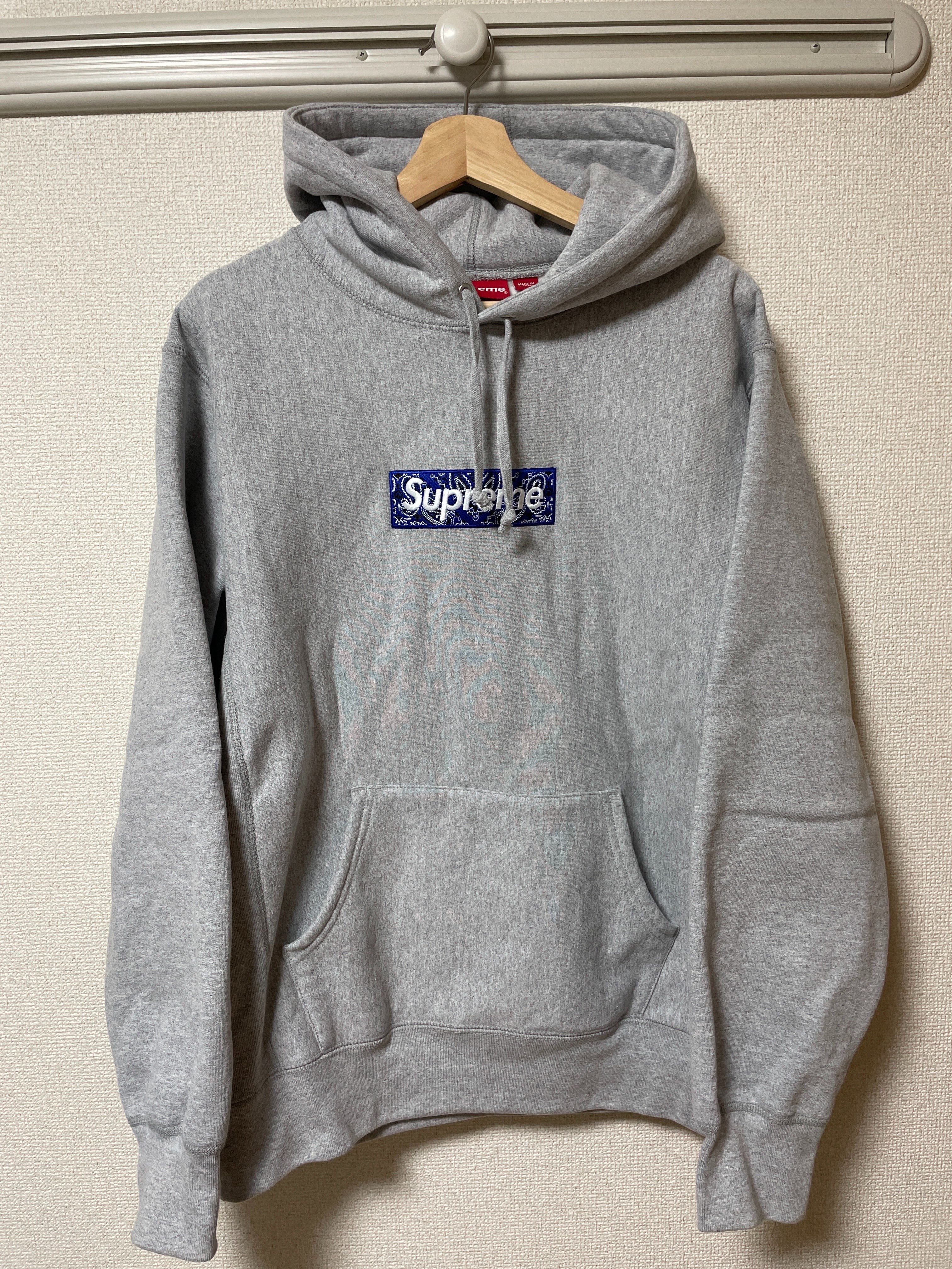Supreme Bandana Box Logo Hooded Sweatshirt "Grey"