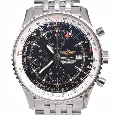 ブライトリング BREITLING A24322 ナビタイマー クロノグラフ ブラック 自動巻き メンズ 美品 腕時計 J#150340