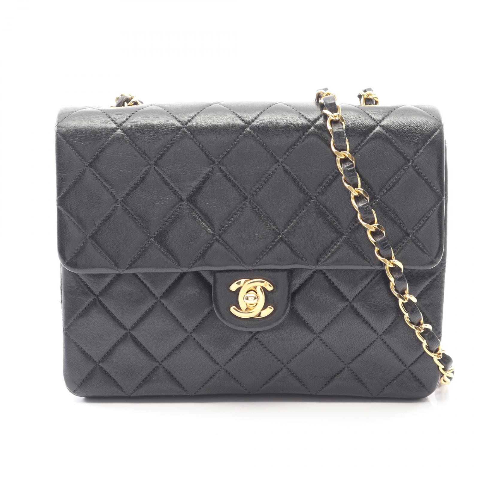 シャネル CHANEL ミニマトラッセ20 ショルダーバッグ バッグ ラムスキン(羊革) レディース ブラック系 【中古】