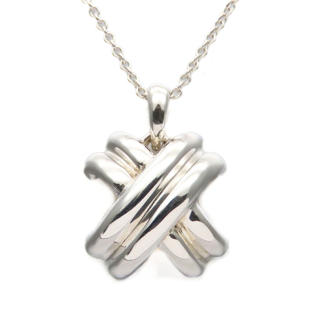 【中古】 ティファニー ネックレス シグネチャークロス シルバー925 約3.8g シルバー アクセサリー ペンダント 小物 レディース 女性 TIFFANY&Co.