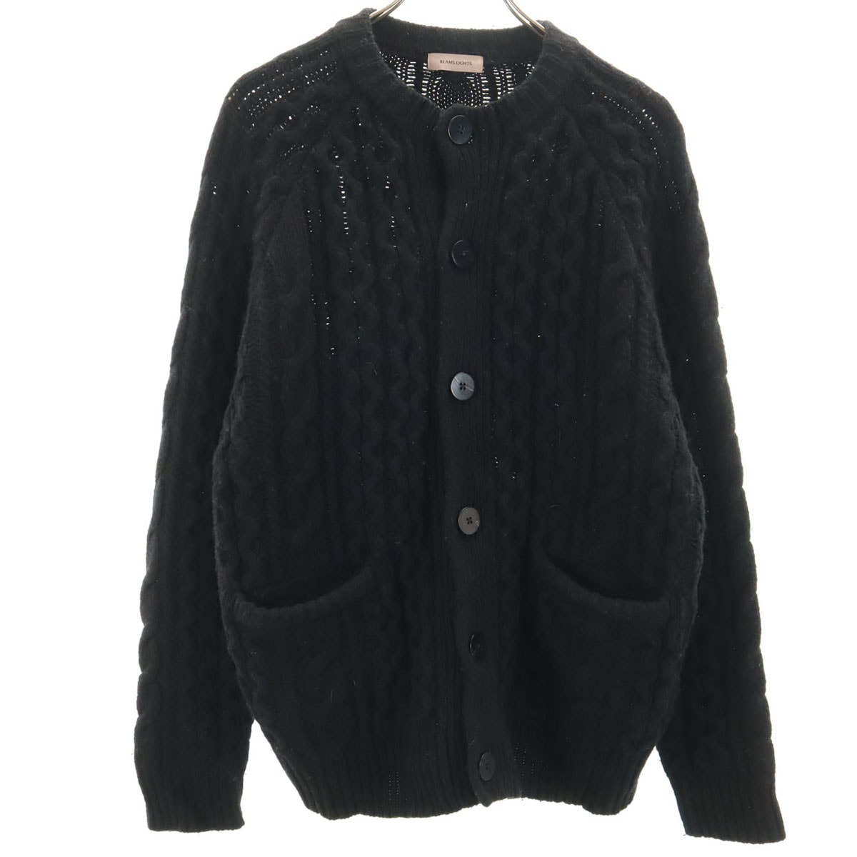 BEAMS LIGHTS ビームスライツ 長袖 ニットカーディガン S ブラック