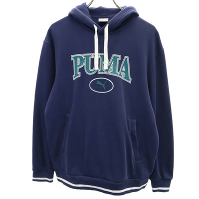 PUMA プーマ 長袖 スウェットパーカー M ネイビー 裏起毛