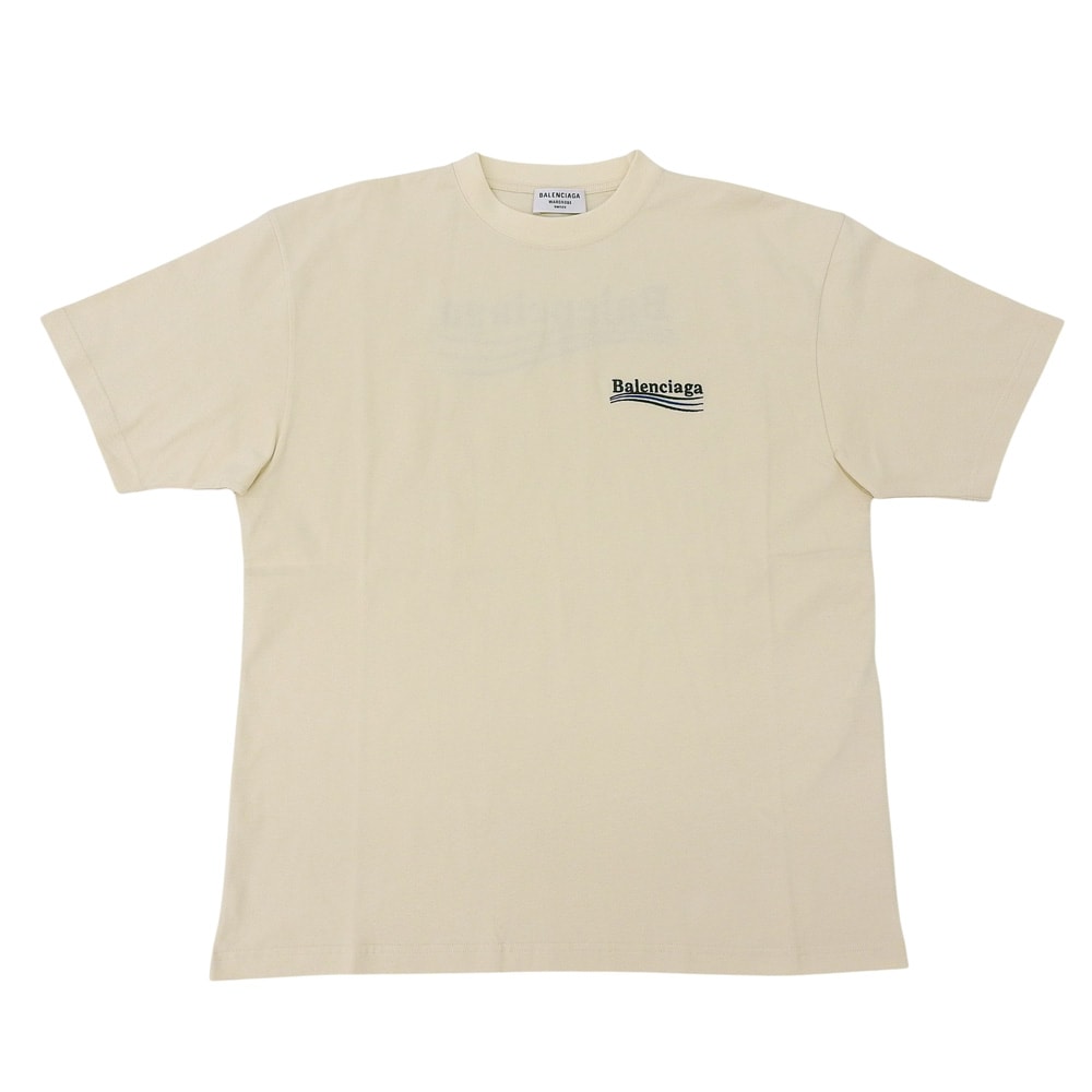 バレンシアガ 美品 コットン キャンペーンロゴ  Tシャツ トップス メンズ イエロー系 S 641665 21年 S