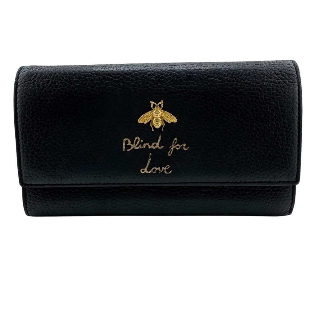 グッチ GUCCI 長財布 アニマリエ コンチネンタルウォレット 二つ折り Bee 蜂 454070 ブラック