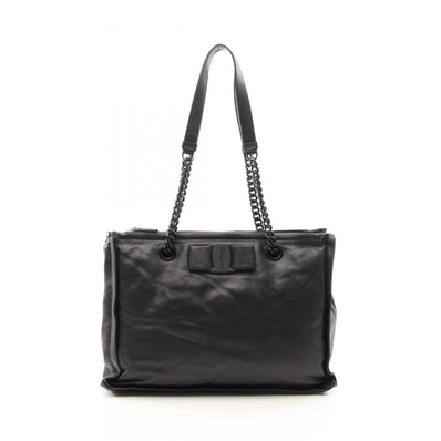 サルヴァトーレフェラガモ Salvatore Ferragamo ヴァラリボン ショルダーバッグ バッグ レザー レディース ブラック系 【中古】