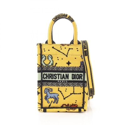 ディオール Dior BOOK TOTE ブックトート バーティカルバッグ ミニ フォンバッグ ハンドバッグ バッグ キャンバス レディース イエロー系 / マルチカラー 【中古】