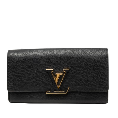ルイ ヴィトン ポルト フォイユ カプシーヌ 長財布 M61248 ノワール ブラック トリヨンレザー レディース LOUIS VUITTON 【中古】