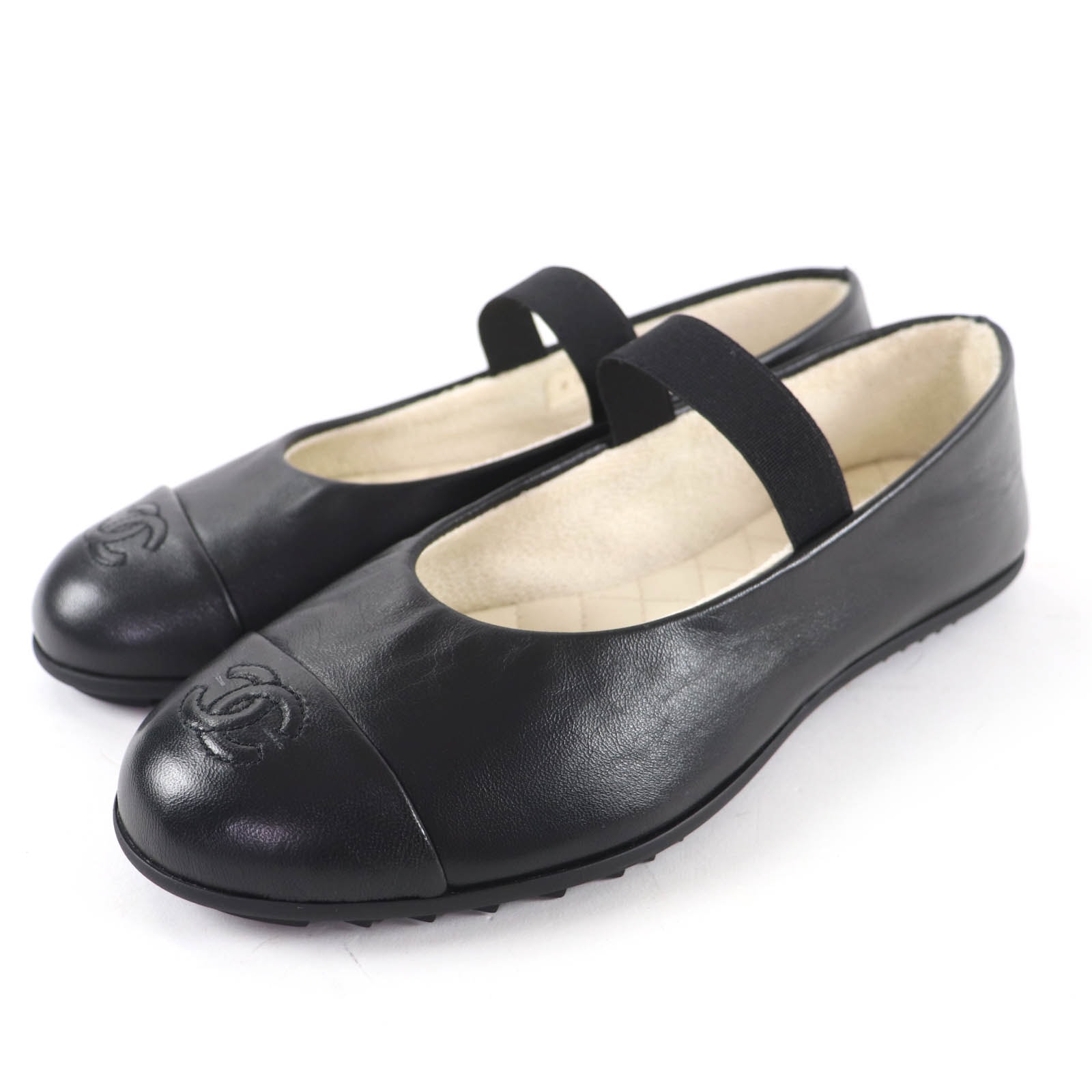 未使用品 シャネル バレエシューズ メリージェーン 38 25C G46200