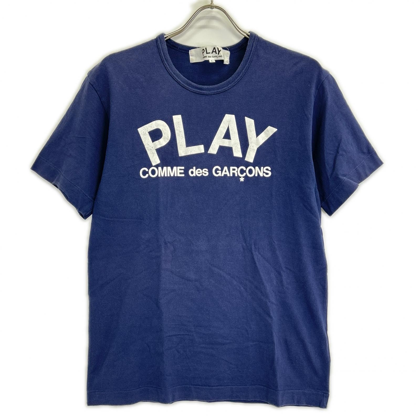 プレイコムデギャルソン AZ-T176 ネイビー PLAY LOGO 半袖 T-SHIRT L