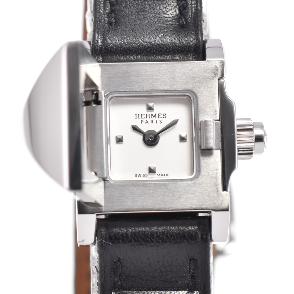 値下 エルメス HERMES ME2.110 ミニメドール クォーツ レディース 良品 保証書付き H#143408