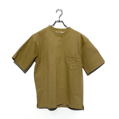 AURALEE STAND-UP TEE Khaki