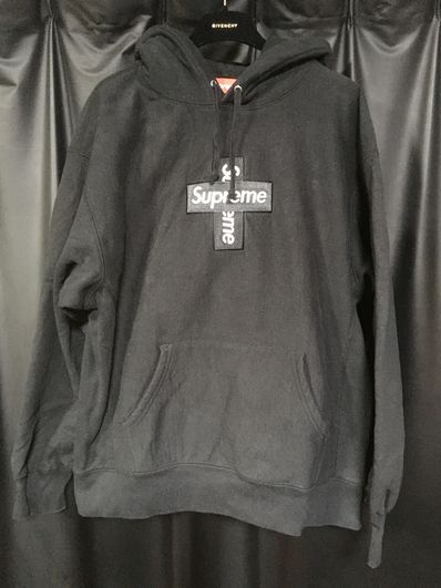 Supreme Cross Box Logo Hooded Sweatshirt "Black"
