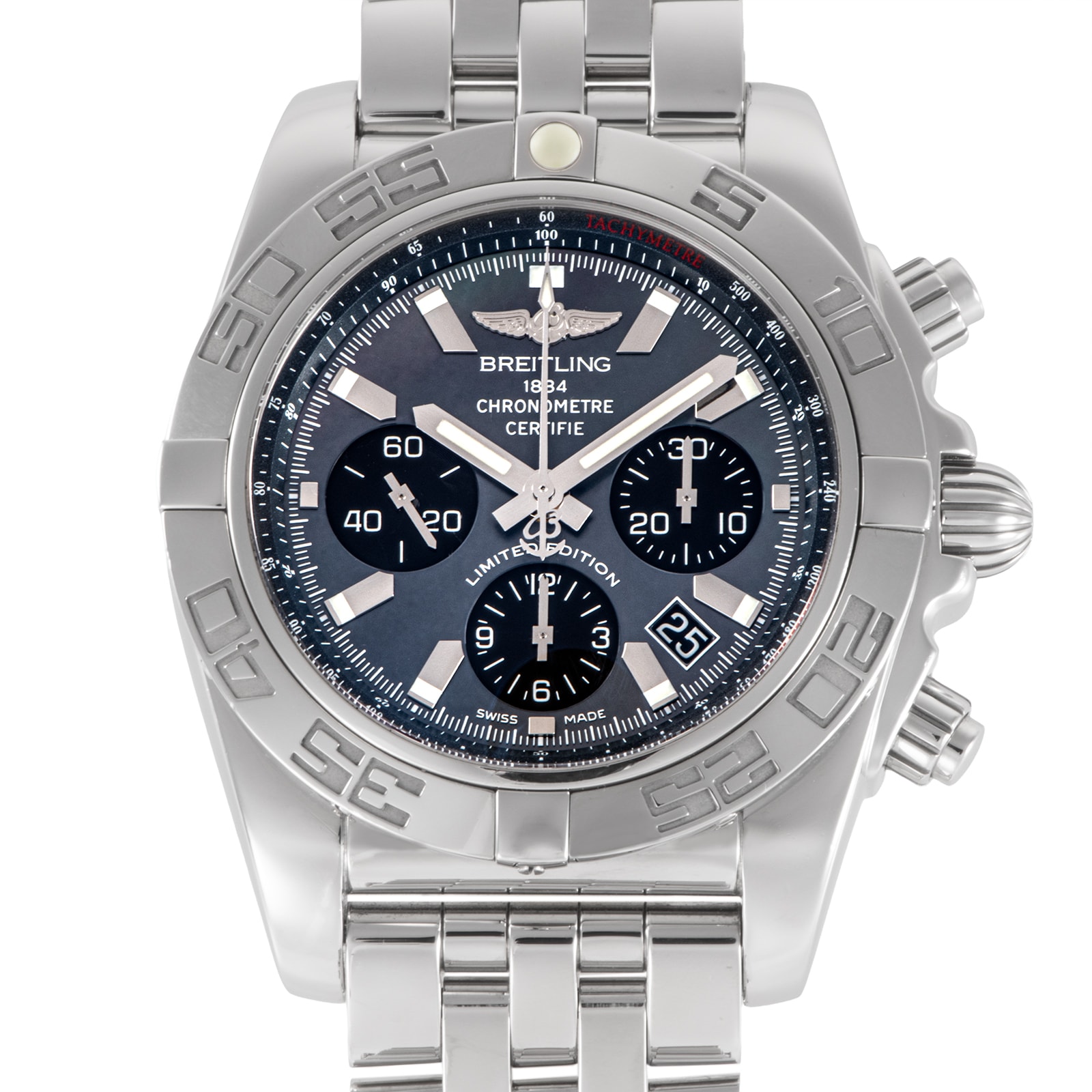 BREITLING ブライトリング クロノマット44 S011BMPPA(AB0111) ブラックマザーオブパール 日本限定500本 ステンレススチール【中古】