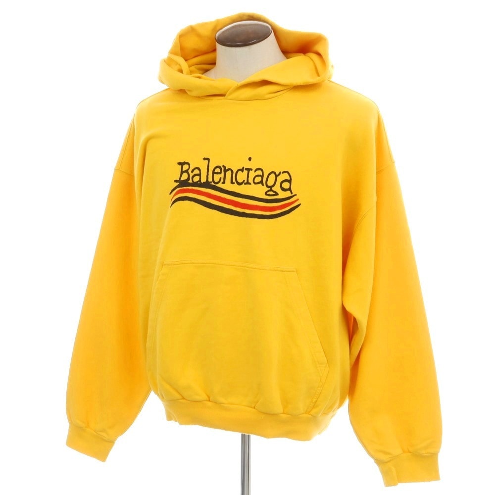 【中古】【未使用】バレンシアガ BALENCIAGA コットン プルオーバー パーカー イエロー【サイズXL】【ユニセックス】