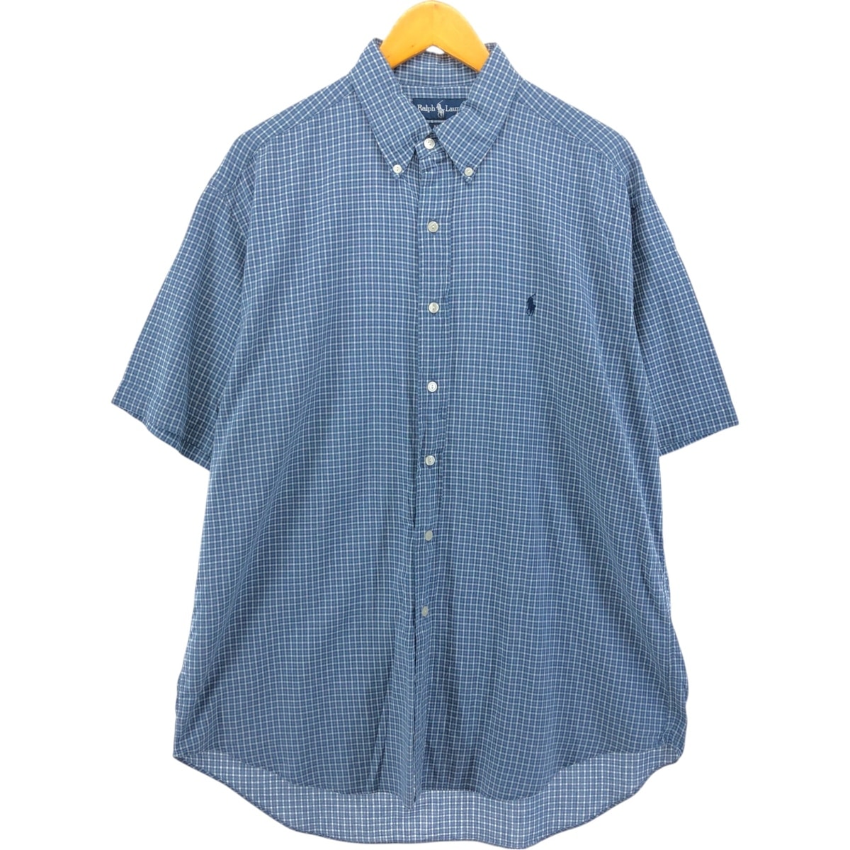 古着 ラルフローレン Ralph Lauren BLAKE 半袖 ボタンダウン チェックシャツ メンズL相当/eaa552716